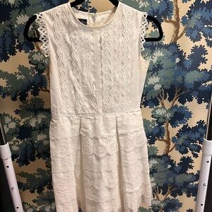 Oscar de la Renta White Lace Dress
